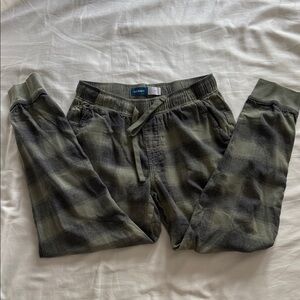 Old Navy Men's Olive Plaid Joggers